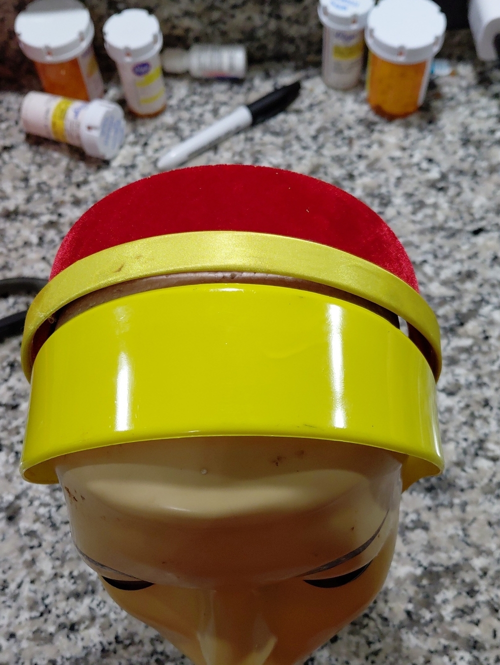 Kids Red Velvet and 2 Yellows Headband Hat Unbranded